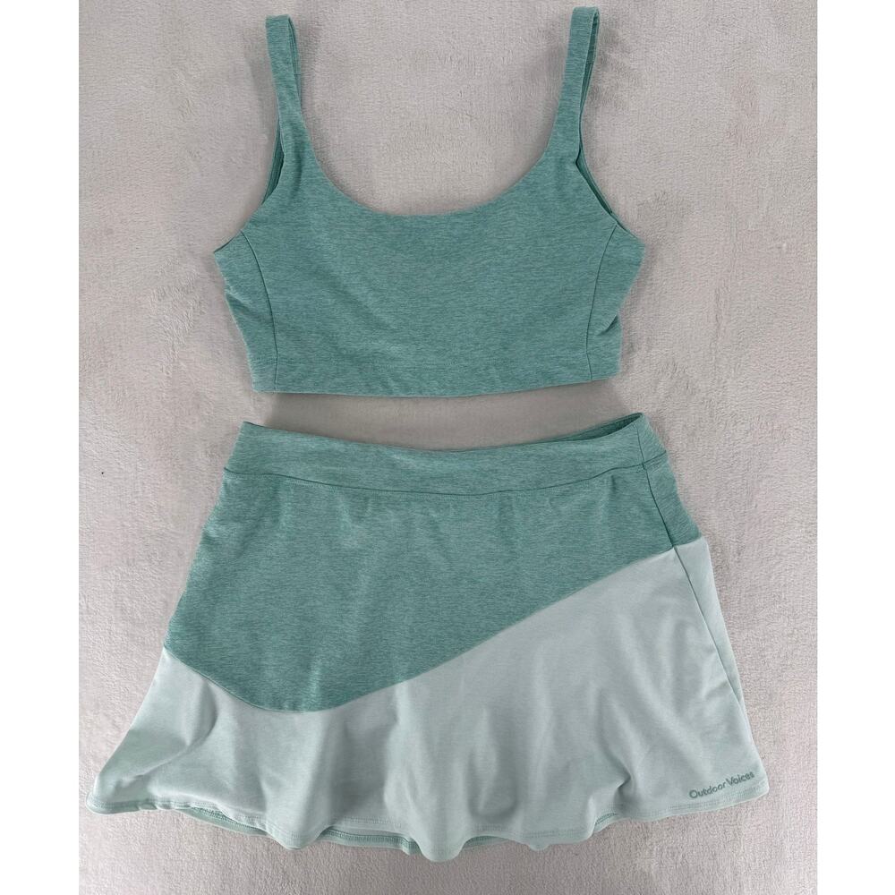 Outdoor Voices 2 Piece Active Sports Bra Skirt Skort Activewear Set Work out M